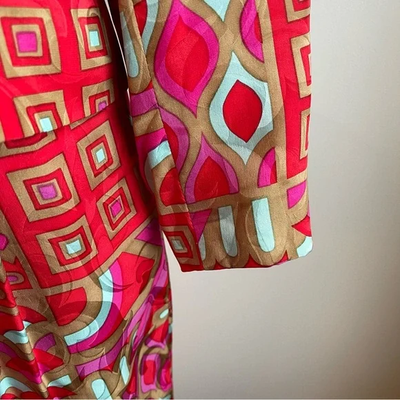 Vintage Anne Crimmins UMI Collection 100% Silk Geometric Skirt Set Suit Jacket 8 - Picture 3 of 15